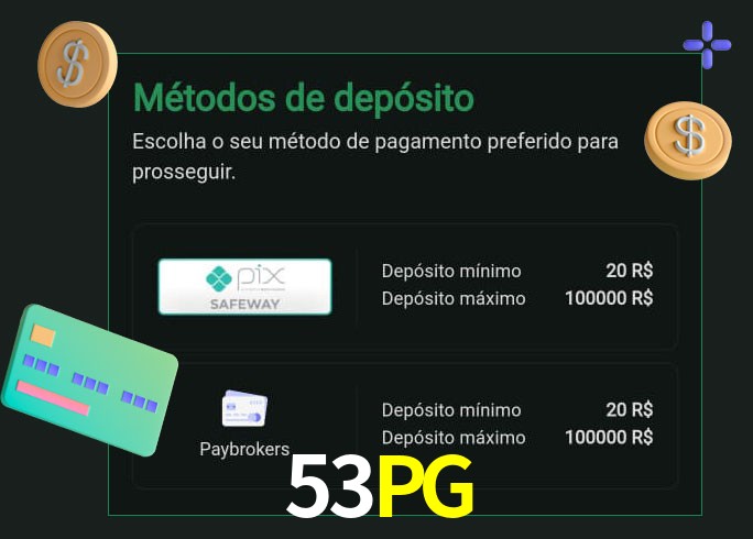 O cassino 53PGbet oferece uma grande variedade de métodos de pagamento
